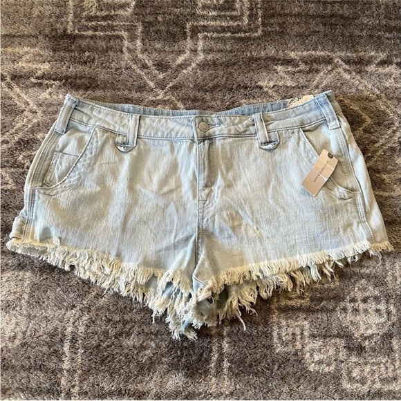NWT Anthropologie x Pilcro Shortie Shorts Light Denim Frayed Hem 30 - Picture 4 of 8